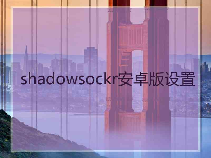 shadowsockr安卓版设置