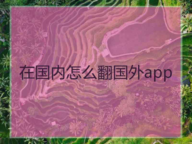 在国内怎么翻国外app