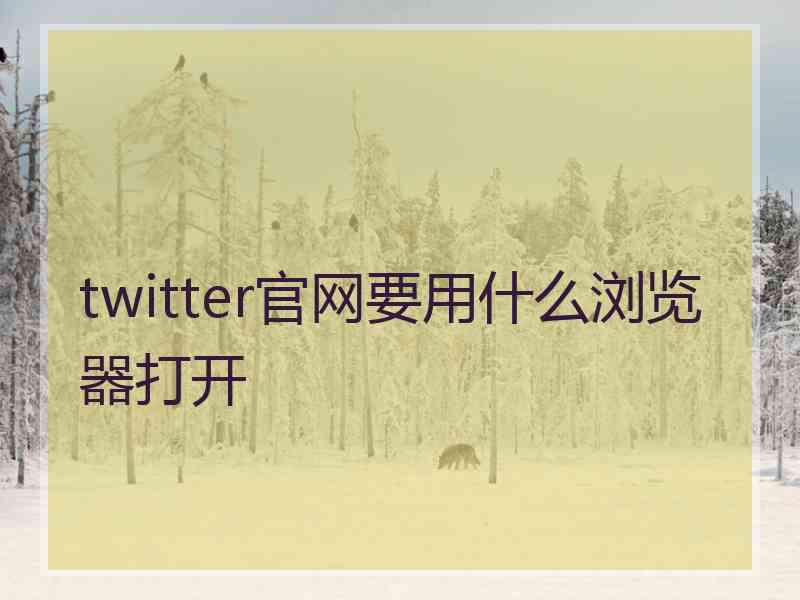 twitter官网要用什么浏览器打开