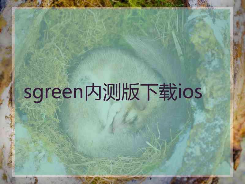 sgreen内测版下载ios