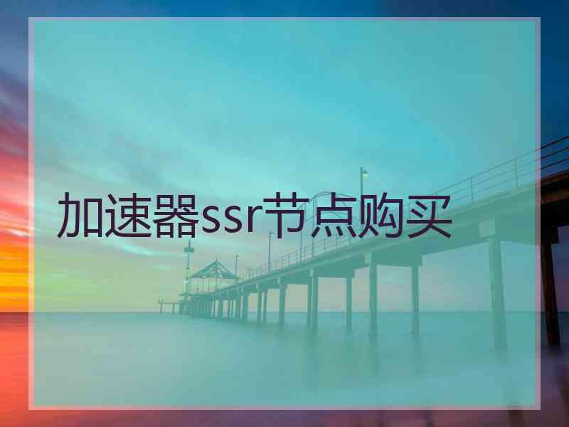 加速器ssr节点购买