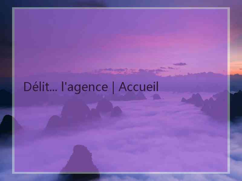 Délit... l'agence | Accueil