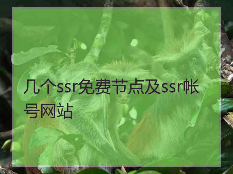 几个ssr免费节点及ssr帐号网站