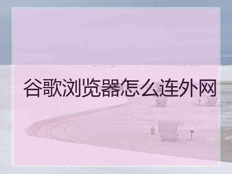 谷歌浏览器怎么连外网