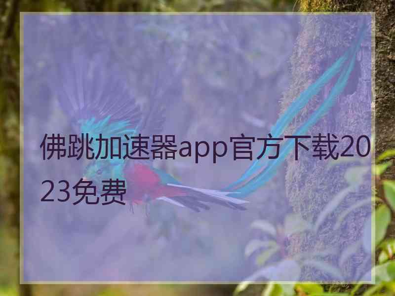 佛跳加速器app官方下载2023免费