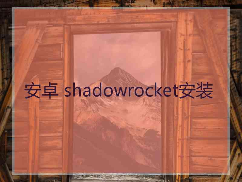 安卓 shadowrocket安装