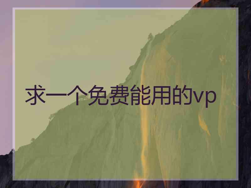 求一个免费能用的vp