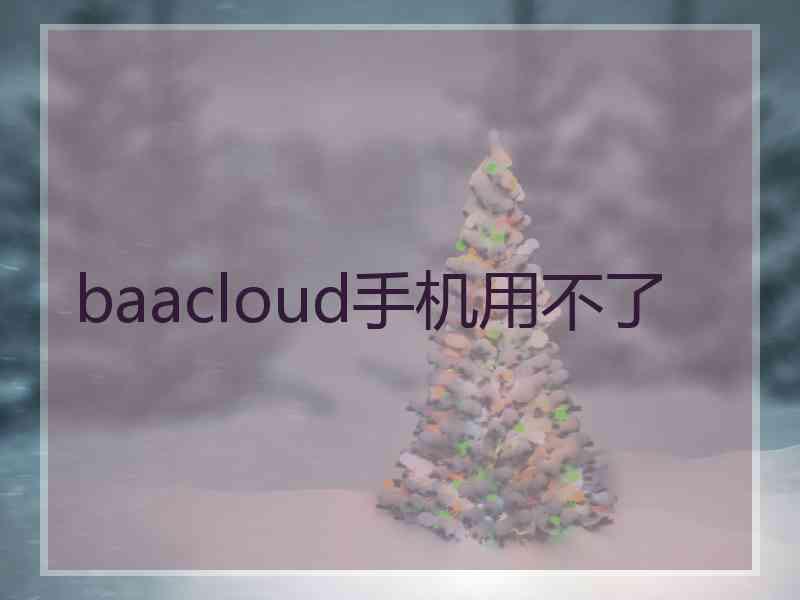 baacloud手机用不了