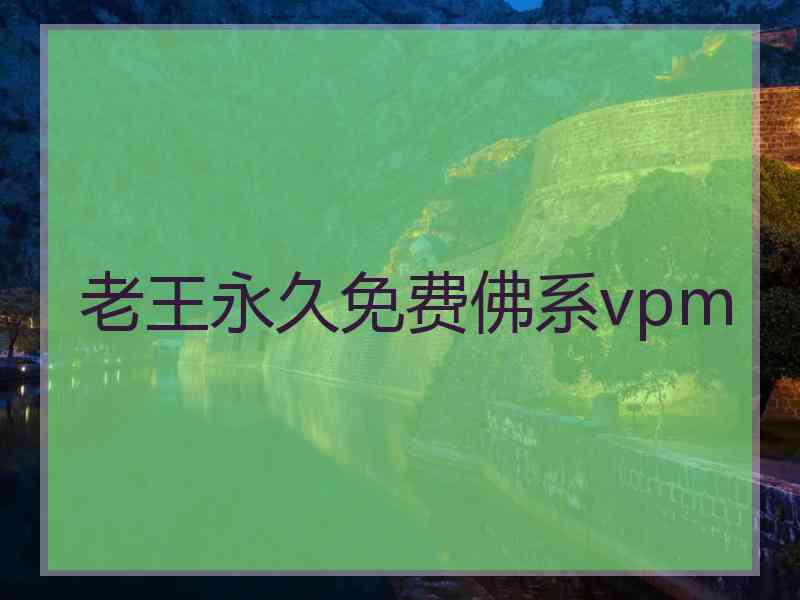 老王永久免费佛系vpm